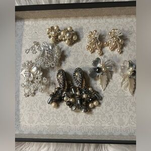 Vintage pearl earrings bundle. These are all CLIP ON EARRINGS. 5 pairs. EUC